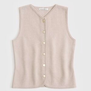 Abercrombie & Fitch Mara High-V LuxeLoft Sweater Vest in Sand